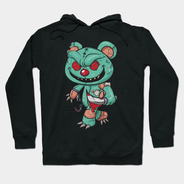 Evil Teddy Bear Halloween Hoodie by E